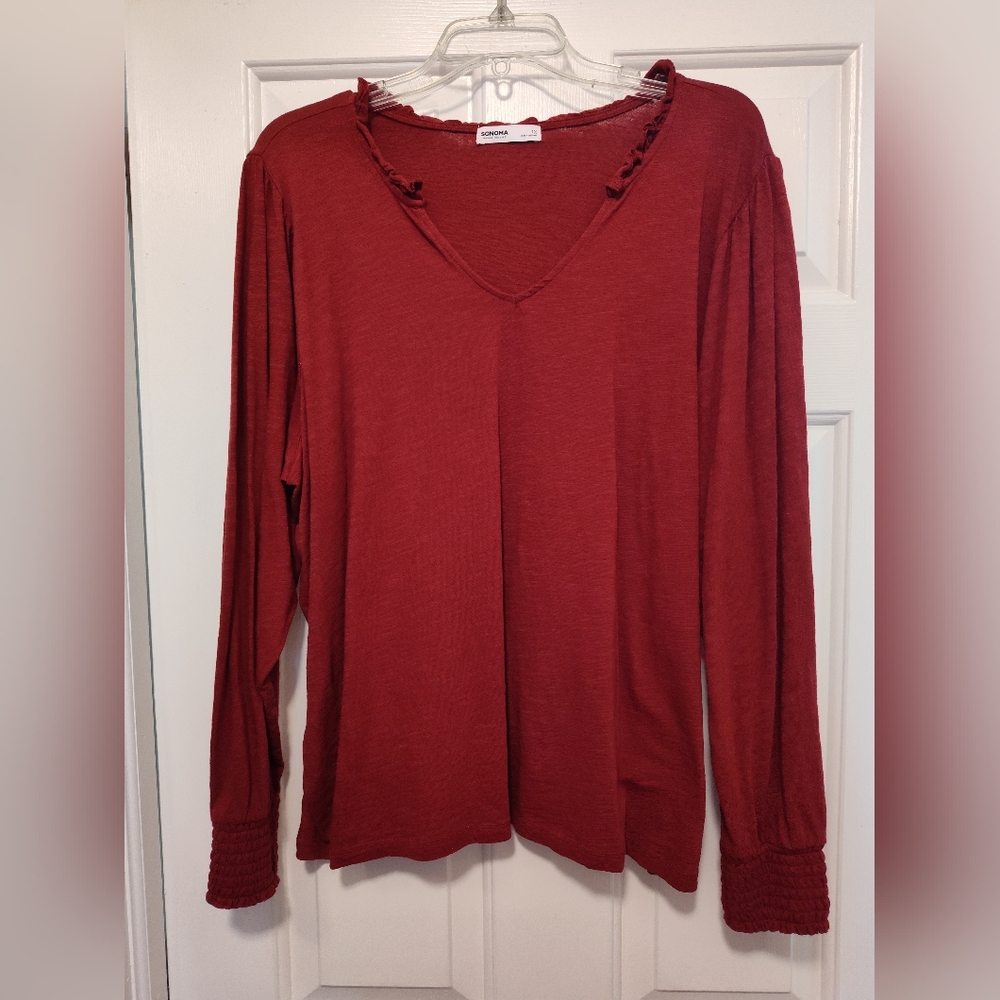 💙 Sonoma Burgundy Long Sleeve Top